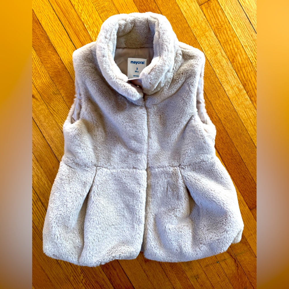 Mayoral girls faux fur vest 3T